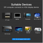 Адаптер DisplayPort-VGA v.1.2 Vention 1080P 60Hz gold-plated 0.15m Black (HBFBB) Адаптер DisplayPort-VGA v.1.2 Vention 1080P 60Hz gold-plated 0.15m Black (HBFBB)
