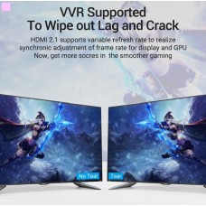 Кабель HDMI-HDMI v.2.1 Vention 8K 60Hz 4K 120Hz 48Gbps HDR 3D Vision gold-plated 1m Black (AALBF)