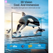 Кабель HDMI-HDMI v.2.1 Vention 8K 60Hz 4K 120Hz 48Gbps HDR 3D Vision gold-plated 1m Black (AALBF)