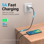 Кабель 2 в 1 USB-MicroUSB-Type-C Vention Nylon Magnetic 3А 480Mbps nickel-plated 0.5m Grey (CQNHD)