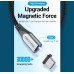 Кабель 2 в 1 USB-MicroUSB-Type-C Vention Nylon Magnetic 3А 480Mbps nickel-plated 0.5m Grey (CQNHD)