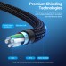 Кабель 2 в 1 USB-MicroUSB-Type-C Vention Nylon 2.4А 480Mbps nickel-plated 0.5m Grey (CQGHD)