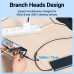 Кабель 2 в 1 USB-MicroUSB-Type-C Vention Nylon 2.4А 480Mbps nickel-plated 0.5m Grey (CQGHD)