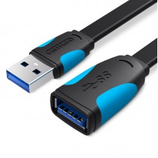Удлинитель USB-USB 3.0 Vention Flat 5Gbps 1.5m Black (VAS-A13-B150)