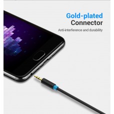 Кабель Audio 6.35мм-3.5мм Vention F/F PVC Shell gold-plated 1.5m Black (BABBG)