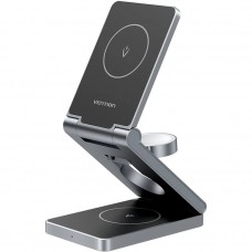 Безпроводное зарядное устройство Vention 15W 3-in-1 Magnetic Wireless Gray