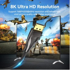 Кабель DisplayPort-DisplayPort v1.4 Vention Optical Zinc PVC 8K 60Hz 4K 144Hz 2K 165Hz 32Gbps 3m Black (HCBBI)