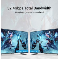 Кабель DisplayPort-DisplayPort v1.4 Vention PVC Cotton 8K 60Hz 4K 144Hz 2K 165Hz 32.4Gbps 3m Black (HCCBI)