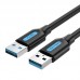 Кабель USB-USB 3.0 Vention F/F PVC Round 5Gbps 1.5m Black (CONBG)