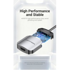 Адаптер Type-C-HDMI v.1.4 Vention Luxury 4K 30Hz gold-plated 0.15m Grey (TDEHB)