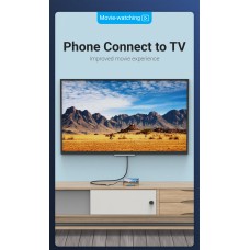 Адаптер Type-C-HDMI v.1.4 Vention Luxury 4K 30Hz gold-plated 0.15m Grey (TDEHB)