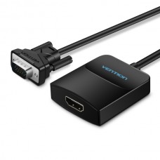 Адаптер HDMI-VGA Vention 0.2m со звуком и питанием Black (ACNBB)