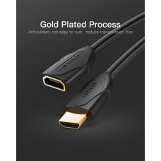 Удлинитель HDMI-HDMI v.2.0 Vention F/M PVC Shell 4K 60Hz 18Gbps gold-plated 3m Black (VAA-B06-B300)