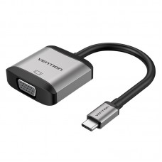 Адаптер Type-C-VGA Vention Upgrade 1080P 60Hz gold-plated 0.15m Grey (TDBHB)