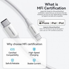 Кабель Type-C-Lightning Vention TPE PVC Mfi C94 PD 30W 3A 480Mbps 2m Black (LAKBH)