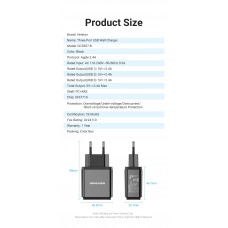 Сетевое зарядное устройство 3USB Vention 17W QC3.0 2.4A Black (DC5307-B)