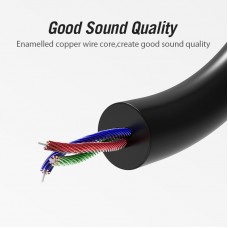 Кабель Audio Aux 3.5мм-3.5мм Vention M/M 90° Degrees gold-plated 1.5m Black (BAKBG-T)