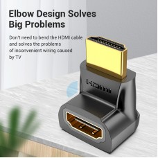 Адаптер HDMI-HDMI Vention F/M Down 270 4K 60Hz gold-plated Black (AINB0)