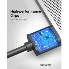 Кабель HDMI-HDMI v.2.0 Vention Ultra Thin Alloy Shell 4K 60Hz 18Gbps gold-plated 3m Black (AATBI)