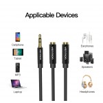Кабель Audio 3.5мм-3.5мм Vention M/2xF Fabric Jaket mic+earphone 0.3m Black (BBMBY) Кабель Audio 3.5мм-3.5мм Vention M/2xF Fabric Jaket mic+earphone 0.3m Black (BBMBY)