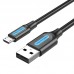 Кабель USB-MicroUSB Vention PVC 3A 480Mbps nickel-plated 1m Grey (COLBF)