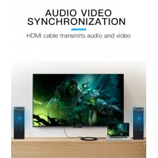 Кабель HDMI-HDMI v.1.4 Vention 4K 30Hz 10.2Gbps gold-plated 5m Black (VAA-M02-B500)