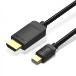 Кабель MiniDisplayPort-HDMI v.1.4 Vention 1080P 60Hz gold-plated 2m Black (HABBH) Кабель MiniDisplayPort-HDMI v.1.4 Vention 1080P 60Hz gold-plated 2m Black (HABBH)