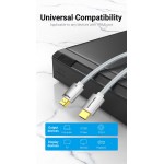 Кабель Vention HDMI-HDMI V2.1 (M/M) Cotton Braided 8K 60Hz 4K 120Hz 48Gbps 1m Silver (ALCIF)
