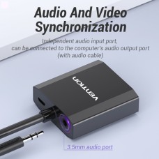 Адаптер HDMI-VGA Vention 0.2m со звуком и питанием Plug and play Black (ACEB0)