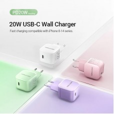 Сетевое зарядное устройство Vention 1Type-C 20W 3A PD3.0 QC3.0 Purple (FEJV0-EU)