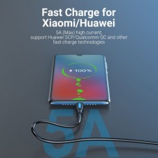 Кабель Vention USB-Type-C 0.5m 5A 25W PVC Black (CORBD)