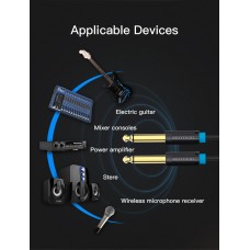 Кабель Audio 6.35мм-6.35мм Vention F/F PVC Shell gold-plated 1.5m Black (BAABG)