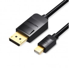 Кабель MiniDisplayPort-DisplayPort v.1.2 Vention 4K 2K 60Hz 21.6Gbps 3m Black (HAABI)