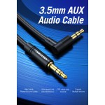 Кабель Audio Aux 3.5мм-3.5мм Vention M/M 90° Degrees gold-plated 1m Black (BAKBF-T)