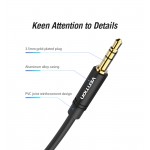 Кабель Audio Aux 3.5мм-3.5мм Vention M/M 90° Degrees gold-plated 1m Black (BAKBF-T)