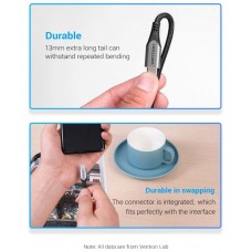 Кабель Type-C-Type-C 3.1 Vention TPE Nylon Thunderbolt 3 4K 60Hz PD 60W 3A 5Gbps nickel-plated 0.5m Grey (TAAHD)