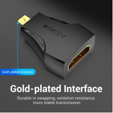 Адаптер HDMI-microHDMI Vention F/M 1080P 60Hz Upgraded gold-plated Black (AITB0)