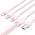 Кабель 3 в 1 USB-MicroUSB-Type-C-Lightning Vention PVC Cotton Braided PD 60W 3А 480Mbps 1.5m Pink (CTPPG)