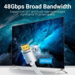Кабель Vention HDMI-HDMI V2.1 (M/M) Cotton Braided 8K 60Hz 4K 120Hz 48Gbps 1.5m Silver (ALCIG) Кабель Vention HDMI-HDMI V2.1 (M/M) Cotton Braided 8K 60Hz 4K 120Hz 48Gbps 1.5m Silver (ALCIG)