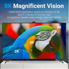 Кабель Vention HDMI-HDMI V2.1 (M/M) Cotton Braided 8K 60Hz 4K 120Hz 48Gbps 1.5m Silver (ALCIG)