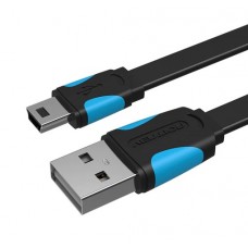 Кабель USB-MiniUSB 2.0 5pin Vention Flat 1m Black (VAS-A14-B100)
