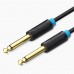 Кабель Audio 6.35мм-6.35мм Vention F/F PVC Shell gold-plated 2m Black (BAABH)