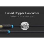 Кабель Audio 6.35мм-6.35мм Vention F/F PVC Shell gold-plated 5m Black (BAABJ)