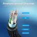Кабель USB-Type-C Vention TPE Nylon 90° Degree 5A 480Mbps nickel-plated 0.25m Grey (COGHC)