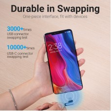 Кабель USB-Type-C Vention TPE Nylon 90° Degree 5A 480Mbps nickel-plated 0.25m Grey (COGHC)