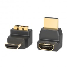 Адаптер HDMI-HDMI v.1.4 F/M Vention 4K 30Hz 10.2Gbp gold-plated угловой Black (H380HDFA)