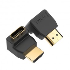 Адаптер HDMI-HDMI v.1.4 F/M Vention 4K 30Hz 10.2Gbp gold-plated угловой Black (H380HDFA)