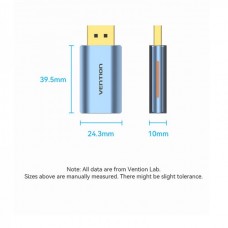 Адаптер DisplayPort-HDMI DP 1.4 HDMI 2.1 Vention M/F Aluminum Alloy 8K 60Hz 4K 120Hz 2K 144Hz 48Gbps Blue (HFMH0)