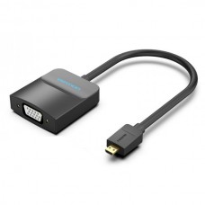 Адаптер MicroHDMI-VGA v.1.4 Vention 1080P 60Hz 0.15m 3.5 audio microusb power Black (AGBBB)