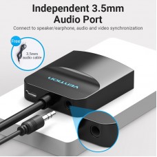 Адаптер MicroHDMI-VGA v.1.4 Vention 1080P 60Hz 0.15m 3.5 audio microusb power Black (AGBBB)